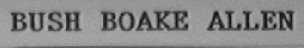 BUSH BOAKE ALLEN